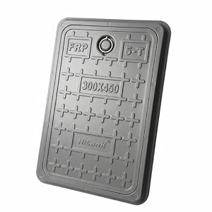 frp manhole cover  chamber cover  capacity - 5 tons  colour - grey  frame size - 12341834 inches 300450 mm clear opening - 10341634 inches 260410