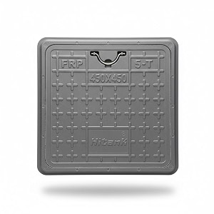 frp manhole cover  chamber cover  capacity - 5 tons  colour - grey  frame size - 18341834 inches - 450450 mm clear opening - 14341434 inches - 355355 mm