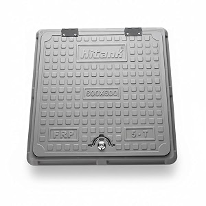 frp manhole cover  chamber cover  capacity - 5 tons  colour - grey  frame size - 24342434 inches - 600600 mm with lock amp hinges