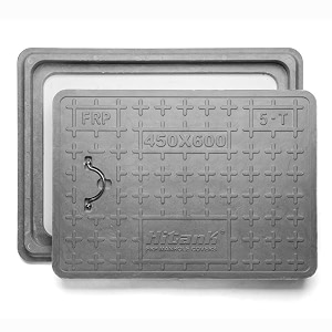 frp manhole cover  chamber cover  capacity - 5 tons  colour - grey  frame size - 18342434 inches - 450600 mm clear opening - 14342034 inches - 355510 mm
