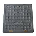 FRP Manhole Cover | Chamber Cover | Capacity - 5 tons | Colour - Grey (28"×28") with Lock &amp; Hinges