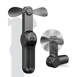 frsara portable hand fan 270 adjustable mini fan rechargeable 2000mah battery fan 3 speed lightweight foldable ideal for travel desk office commuting and outdoor use black