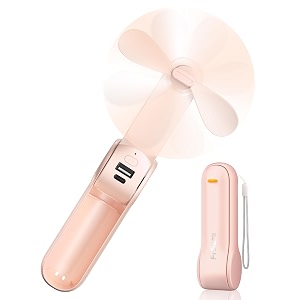 frsara portable hand fan 270 adjustable mini fan rechargeable 2000mah battery fan 3 speed lightweight foldable ideal for travel desk office commuting and outdoor use