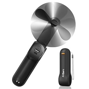 frsara handheld fan portable fan 2000mah battery operated personal hand fan with 3 wind speed powerbank function usb rechargeable pocket size cute design ultra quiet black