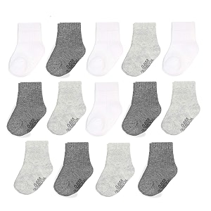 fruit of the loom baby 14-pack grow amp fit flex zones cotton stretch socks - unisex girls boys