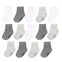 Fruit of the Loom Baby 14-Pack Grow &amp; Fit Flex Zones Cotton Stretch Socks - Unisex, Girls, Boys