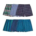 Fruit of the Loom Men's Tag Free Woven Boxer Shorts, Relaxed Fit, Moisture Wicking, Assorted Color Multipacks