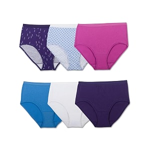 fruit of the loom cotton brief panty assorted - 6 pack 6dbria1 5assorted