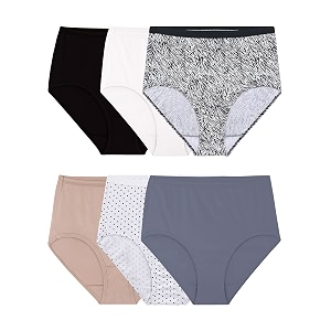 fruit of the loom women39s 6 pack cotton brief panties