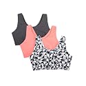 Fruit of the Loom Women's Built-Up Sports Bra, (Pack of 3)