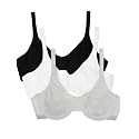 Fruit of the Loom Women’s Cotton Stretch Unlined Underwire Bra, Multipack