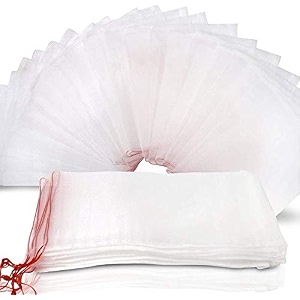 fruit protect bags drawstring net barrier bag nylon mesh garden plant fruit flower netting protection bag white 10