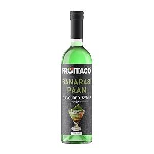 fruitaco banarasi paan syrup  perfect mixer for enhancing mocktails amp cocktails drinks and mojitos at parties conveniently packaged in a 750ml bottle for all your mixing needs  non-alcoholic