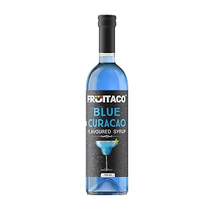 fruitaco blue curacao syrup  mixer for mocktails cocktails drinks juices liquid beverages  non alcoholic mix 750ml bottle