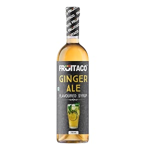 fruitaco ginger ale syrup perfect mixer for enhancing mocktails amp cocktails drinks and mojitos at parties conveniently packaged in a 750ml bottle for all your mixing needs  non-alcoholic