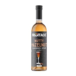 fruitaco hazelnut syrup perfect mixer for enhancing mocktails amp cocktails drinks and mojitos at parties conveniently packaged in a 750ml bottle for all your mixing needs  non-alcoholic