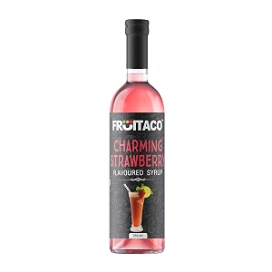 fruitaco strawberry syrup perfect mixer for enhancing mocktails amp cocktails drinks and mojitos at parties conveniently packaged in a 750ml bottle for all your mixing needs