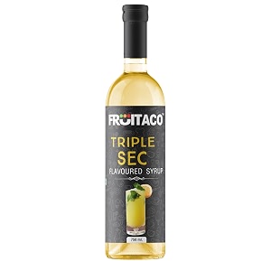 fruitaco triple sec syrup perfect mixer for enhancing mocktails amp cocktails drinks and mojitos at parties conveniently packaged in a 750ml bottle for all your mixing needs  non-alcoholic - liquid