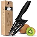Fruitalite Paring Knife with Blade Cover- Premium Razor-Sharp Stainless Steel Multi-Purpose Kitchen Knife, Non-Stick Coating | Non-Slip Ergonomic Handle, Home Use, Chopping &amp; Cutting- Black