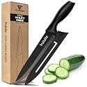 Fruitalite Utility Vegetable Knife with Blade Cover- Premium Razor-Sharp Stainless Steel Multi-Purpose Kitchen Knife, Non-Stick Coating | Non-Slip Ergonomic Handle, Home Use, Chopping &amp; Cutting-Black
