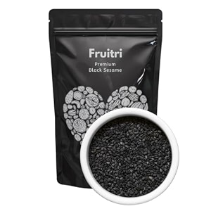 fruitri black sesame seeds  200g  raw black til  fresh and natural whole seeds for eating  rich in minerals  no artificial colour  preservative-free