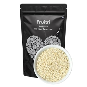 fruitri white sesame seeds  200g  raw white til  fresh and natural sesame seeds for eating and snacking  high in nutrition  antioxidant-rich safed til