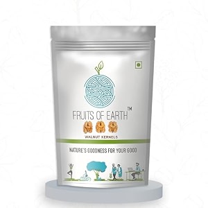 fruits of earth 100 natural premium walnut kernels 50 grams - pack of 1  high in fiber amp boosts immunity  supports heart health amp brain function  shelled walnuts  gluten amp salt free