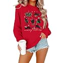 FRYAID Cat Sweatshirt Women Funny Black Cat Graphic Sweater Casual Cat Crewneck Holiday Long Sleeve Hoodie Pullover Top