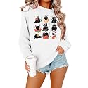 FRYAID Cat Sweatshirt Women Funny Black Cat Graphic Sweater Casual Cat Crewneck Holiday Long Sleeve Hoodie Pullover Top