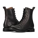 Frye Veronica Women’s Combat Boots Crafted from Hand-Burnished Vintage Italian Leather with Genuine Stitch-Down Welt Construction and Leather Lining – 6 ¾” Shaft Height