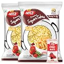 Frylo Premium Square Tubes Potato Fryum Snacks | Ready to Fry with Free Tomato Taste Maker | Dehydrated Potato, Sedha Namak | Ideal for Fasting | Dieting and Low Calories | Pack of 2, 225gm Each