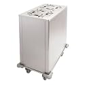FSE LR-2 Adjustable Heated Two Stack Dish Dispenser with Enclosed Base, Fits 8' to 12' Diameter Plates