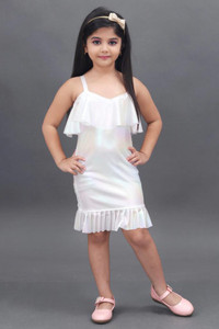ft fashion girls midiknee length festivewedding dress white sleeveless