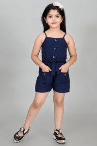 ft fashion solid girls jumpsuit
