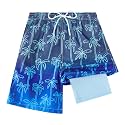 FT FENTENG Boys Swim Trunks Compression Liner Swim Shorts Quick Dry Bathing Suit with Boxer Brief Anti-Chafe Boy Swimwear