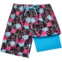FT FENTENG Boys Swim Trunks Compression Liner Swim Shorts Quick Dry Bathing Suit with Boxer Brief Anti-Chafe Boy Swimwear