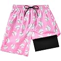 FT FENTENG Boys Swim Trunks Compression Liner Swim Shorts Quick Dry Bathing Suit with Boxer Brief Anti-Chafe Boy Swimwear