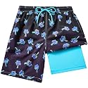 FT FENTENG Boys Swim Trunks Compression Liner Swim Shorts Quick Dry Bathing Suit with Boxer Brief Anti-Chafe Boy Swimwear
