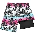 FT FENTENG Boys Swim Trunks Compression Liner Swim Shorts Quick Dry Bathing Suit with Boxer Brief Anti-Chafe Boy Swimwear