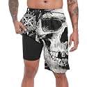 FT FENTENG Mens Swim Trunks with Compression Liner 9" Big and Tall Board Shorts 2 in 1 Quick Dry Long Swimwear Bathing Suits
