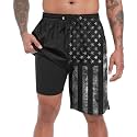 FT FENTENG Mens Swim Trunks with Compression Liner 9" Big and Tall Board Shorts 2 in 1 Quick Dry Long Swimwear Bathing Suits