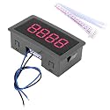 FTVOGUE Auto Digital Counter DC LED Digital Display 4 Digit 0-9 Up/Down Plus/Minus Panel Counter Meter with Cable(Red)
