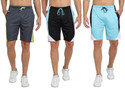 FTX Pack of 3 Color Block Men Grey, Blue, Black Regular Shorts
