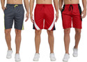 FTX Pack of 3 Color Block Men Grey, Red Regular Shorts