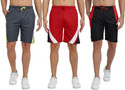 FTX Pack of 3 Color Block Men Multicolor Regular Shorts
