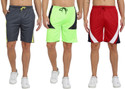 FTX Pack of 3 Color Block Men Multicolor Regular Shorts