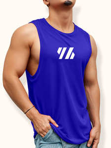 FTX Printed Men Round Neck Light Blue