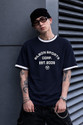 FTX Printed Men Round Neck Navy Blue