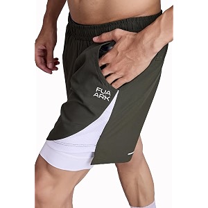 fuaark 2 in 1 compression shorts for men for gym sports running amp cycling activities with pocket
