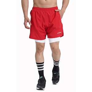 fuaark 2 in 1 compression shorts for men for gym sports running amp cycling activities with pocket laser shorts